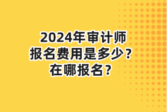 2024年審計(jì)師報(bào)名費(fèi)用是多少？在哪報(bào)名？