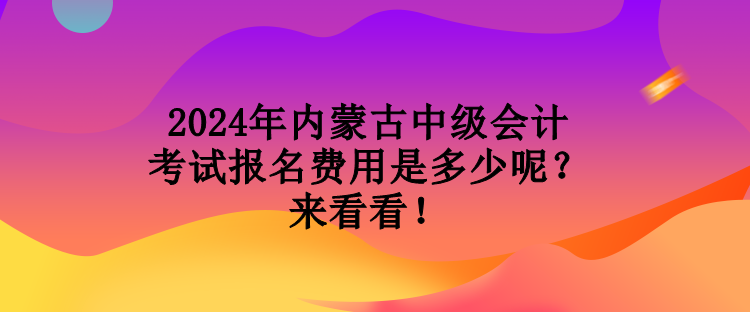 2024年內蒙古中級會計考試報名費用是多少呢？來看看！