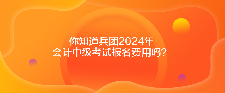 你知道兵團(tuán)2024年會(huì)計(jì)中級(jí)考試報(bào)名費(fèi)用嗎？