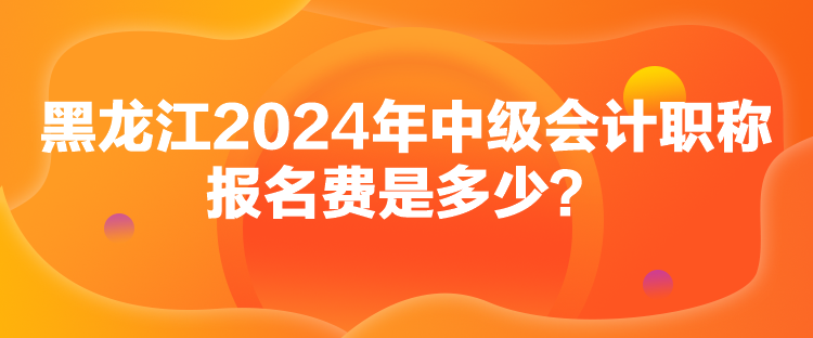 黑龍江2024年中級會計職稱報名費是多少？