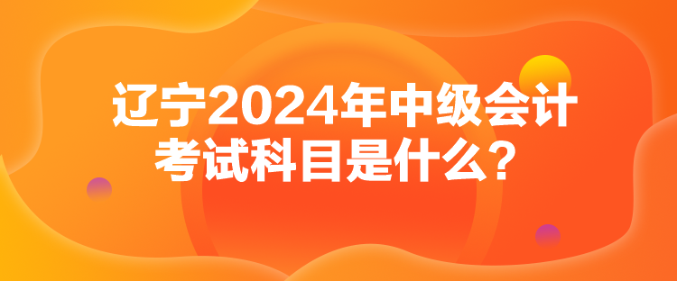 遼寧2024年中級會計考試科目是什么？