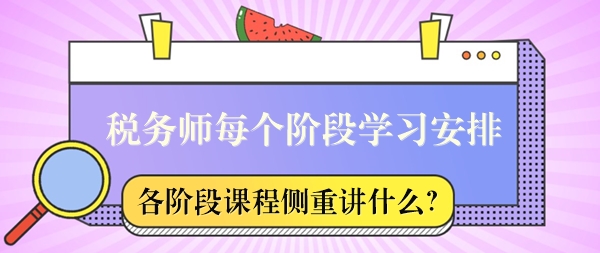 稅務(wù)師課程每個(gè)階段側(cè)重講什么？怎么安排學(xué)習(xí)？