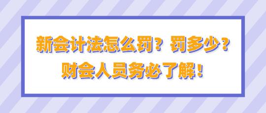 新會計法怎么罰？罰多少？財會人員務(wù)必了解！