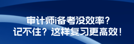 審計(jì)師i備考沒效率？記不住？這樣復(fù)習(xí)更高效！