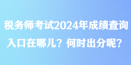 稅務(wù)師考試2024年成績(jī)查詢?nèi)肟谠谀膬?？何時(shí)出分呢？