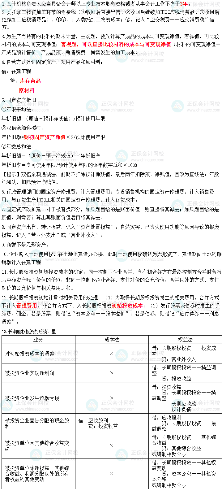 考前速記！10頁紙盤點中級會計職稱《中級會計實務》50個考點！立即收藏