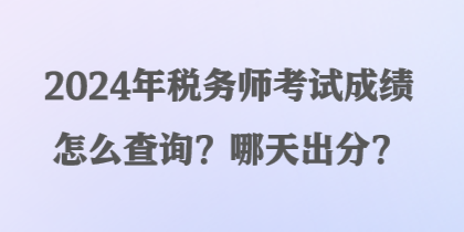 2024年稅務(wù)師考試成績怎么查詢？哪天出分？