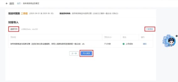 申報(bào)以及更正財(cái)務(wù)報(bào)表信息